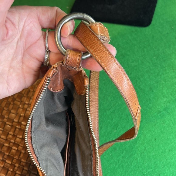 VILENCA HOLLAND BACK PACK BAG DISTRESSED LEATHER WOVEN BRAIDED COGNAC BAG - Picture 11 of 15